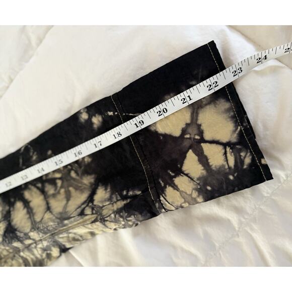 Design Todays Small Jacket Black Tan Tie Dye Wire Ruffle Collar Art Big Button - Picture 9 of 11